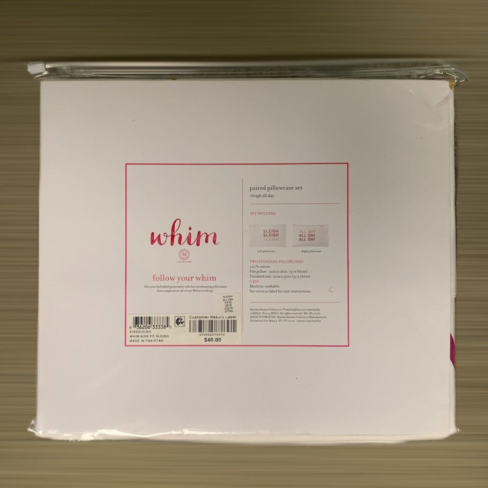 Clearance ⚠️final offer⚠️ Whim Martha Stewart 2 pillowcases sleigh all day - Picture 3 of 4